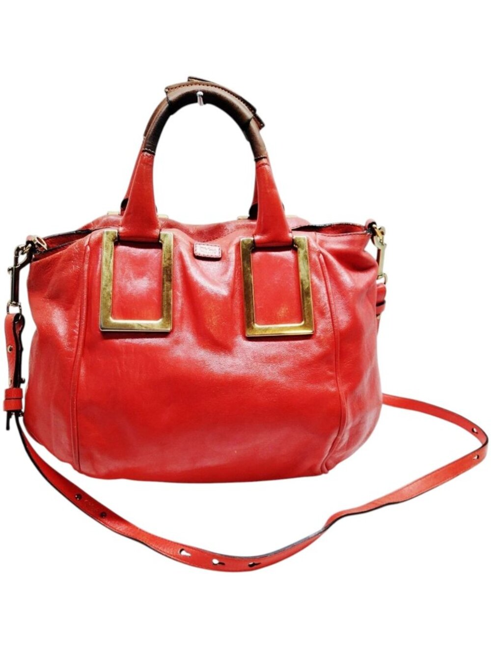 (L2) Chloe Crossbody Bag Red Leather
